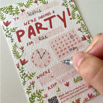Summer Garden Plant-a-Party Invitation Set