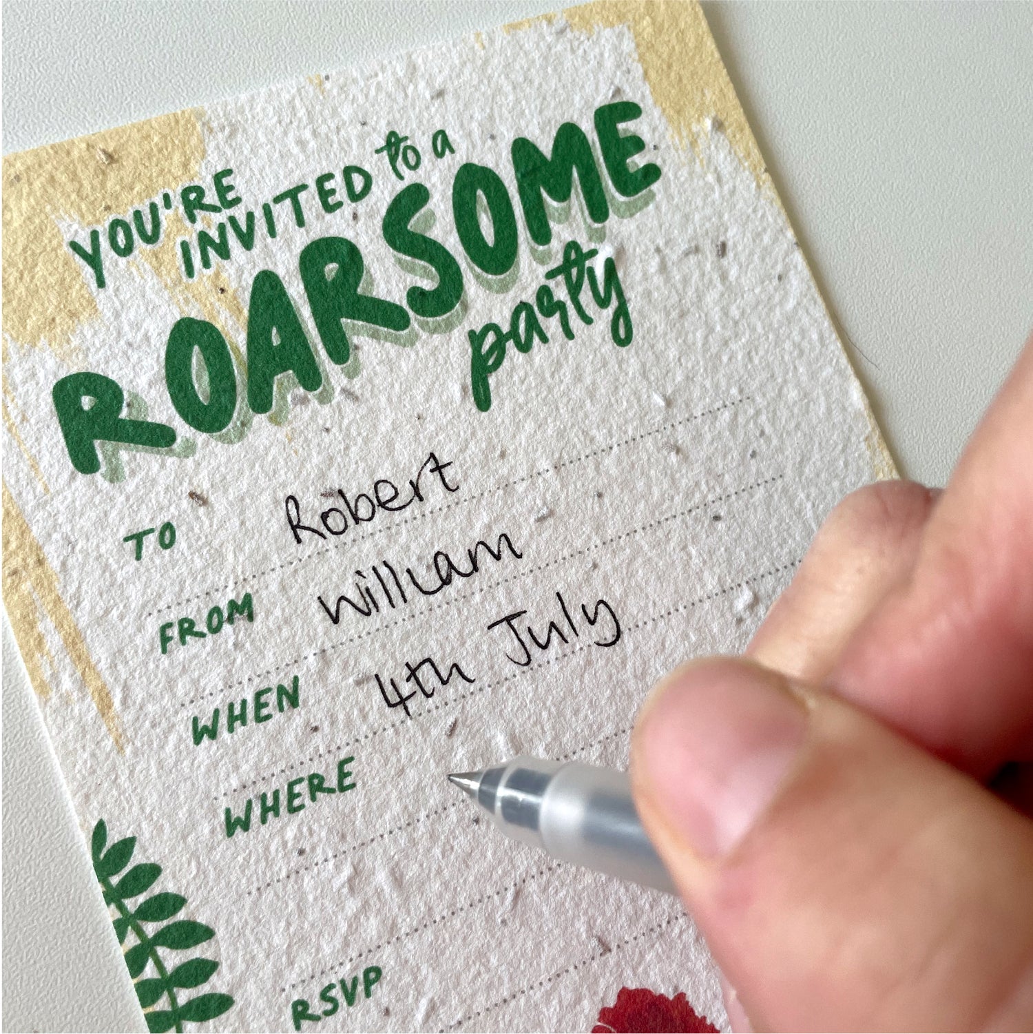 Roarsome Plant-a-Party Invitation Set