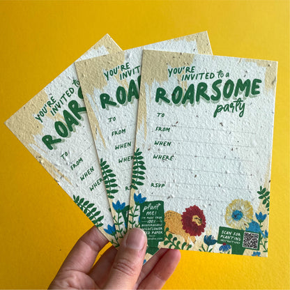 Roarsome Plant-a-Party Invitation Set