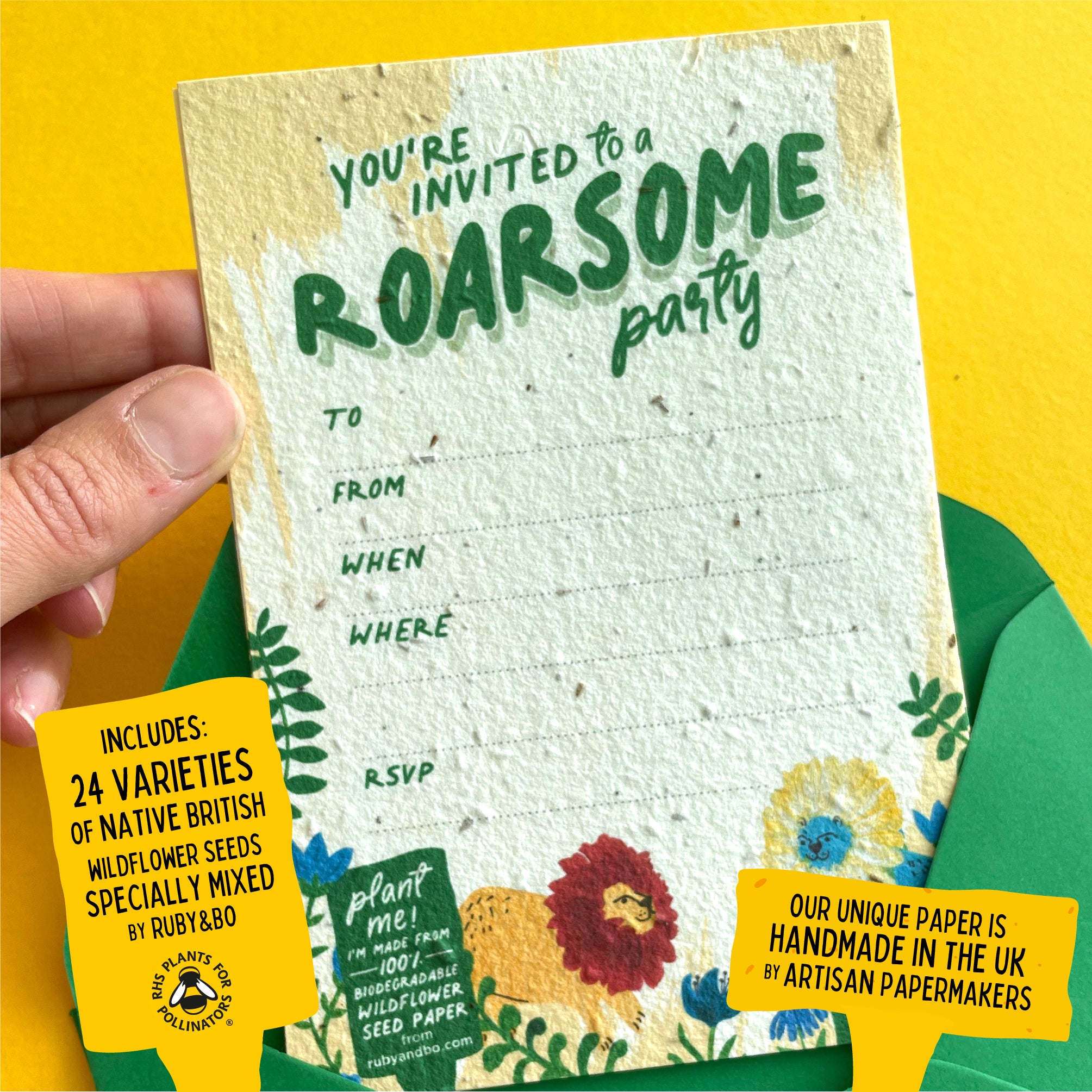 Roarsome Plant-a-Party Invitation Set