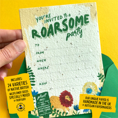 Roarsome Plant-a-Party Invitation Set