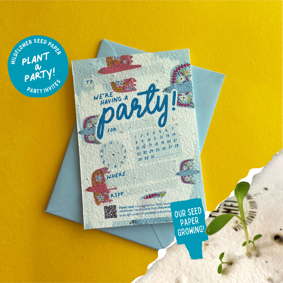 Tweet Tweet Plant-a-Party Invitation Set