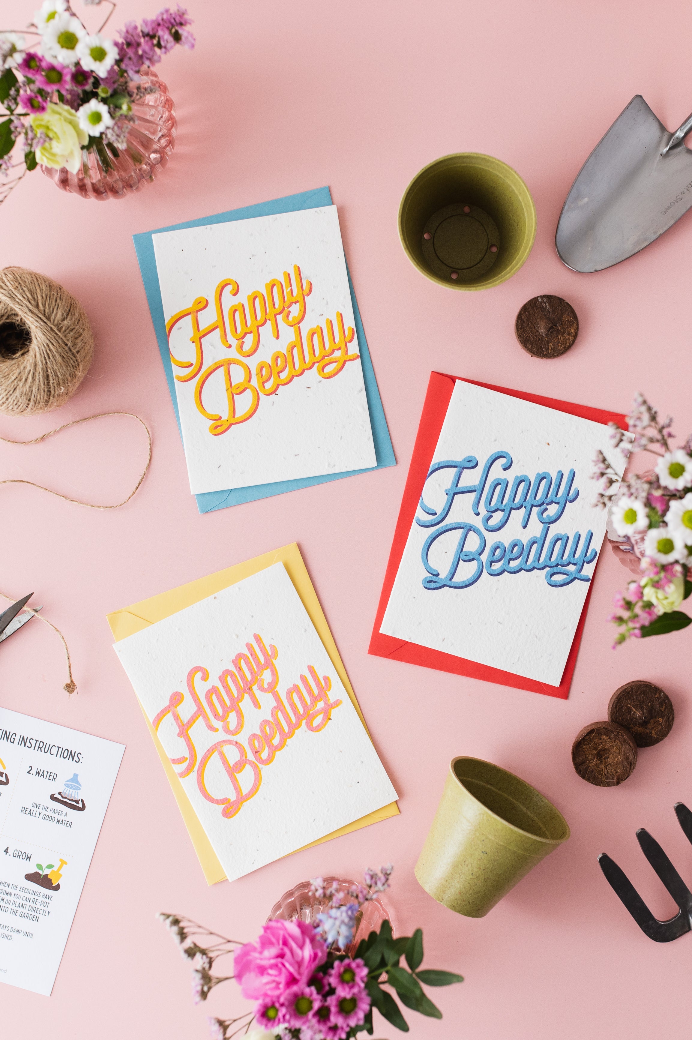 Happy Beeday Plantable Birthday Card, Yellow